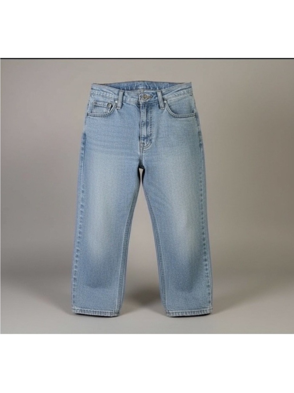 Jag Jeans High Rise Light Wash Straight Leg Cropped Denim